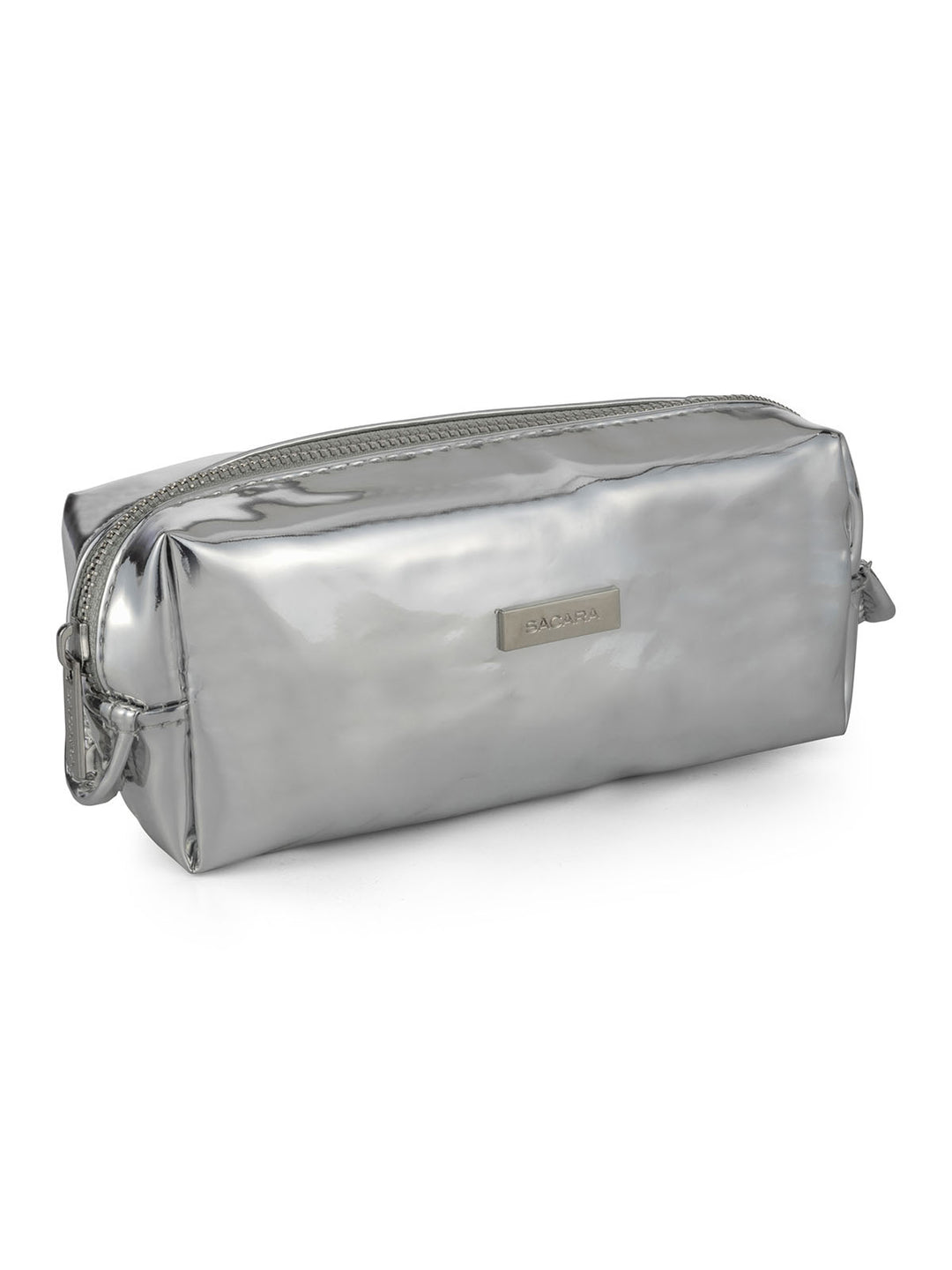 Makeup bag length silver